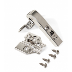 Charnières invisibles courbées 90° + embases excentrique