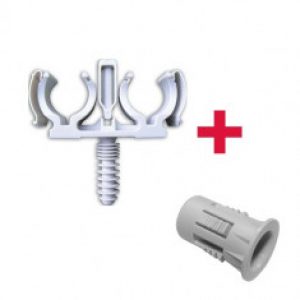 CLIPEO Double BLANC Ø16 + BAGCLIP – Fixation pour tube multicouche