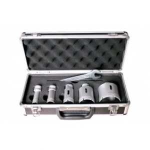 Coffret 5 trépans diamant pour meuleuse + clé de serrage