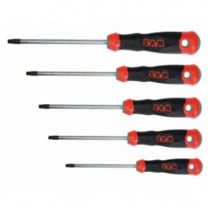 Coffret de 5 tournevis Resistorx T-J4Z, lame ronde