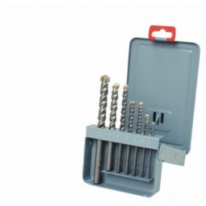 Coffret de 7 forets béton 208D, queue cylindrique, de 4 à 12 mm