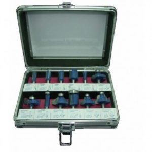 Coffret de fraises de défonceuse, queue de 8 mm, 3 plaquettes carbure