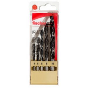 COFFRET PLASTIQUE Mèches bois QUEUE LISSE 5 PIECES FIS536608 FSICHER