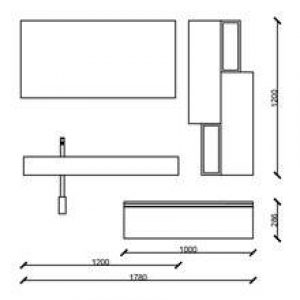 Coiffeuse + plan vasque suspendu SPIRIT SALGAR