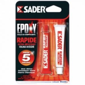 Colle époxy bi-composant à prise rapide – 2 tubes de 15 ml