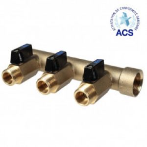 Collecteur MF3/4 mini-vannes Watts départ M1/2