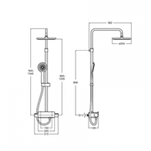 Colonne de douche thermostatique Round Deck Roca