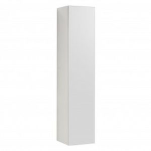 Colonne de rangement – Evy – blanc laqué porte miroir
