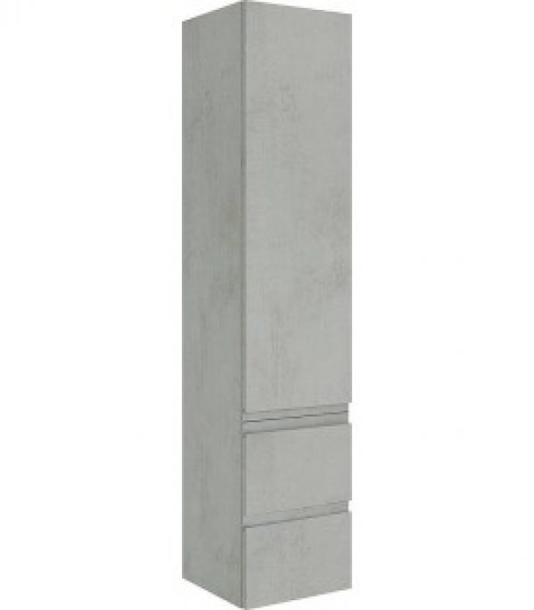 Colonne série MBO 1 porte 2 tiroirs, chene gris pierre butée gauche, 350x1625x370mm
