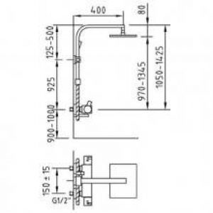 Colonne thermostatique de douche extensible Bimini