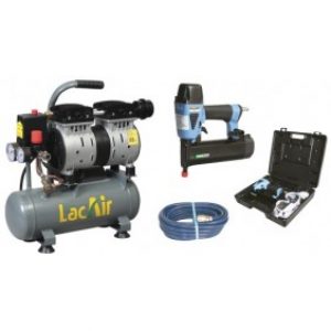 Compresseur d’air à piston 660 w Silent 6/6SH et agrafeuse cloueuse