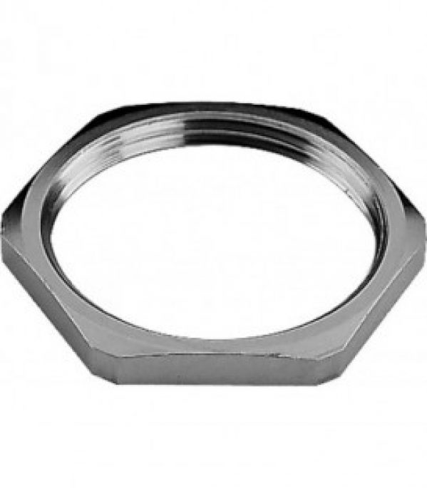 Contre-ecrou metrique laiton nickele, M50 emballage 5 pieces