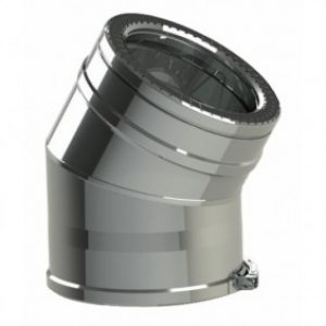 Coude 30° – double paroi Duoten – Inox isolé – avec bride de sécurité