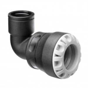 Coude à 90° dérivation taraudée encliquetable tube PE – Série 1 – Plasson
