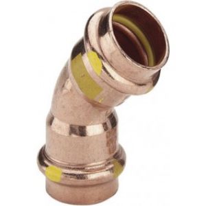 Coude cuivre 45° femelle / femelle à sertir spécial Gaz