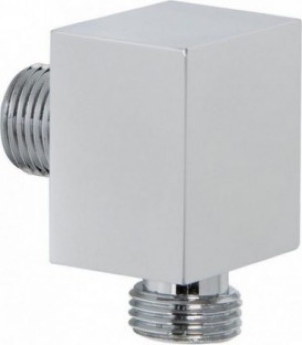 Coude de raccord mural Design 90°, chromé, 43 mm modele carré