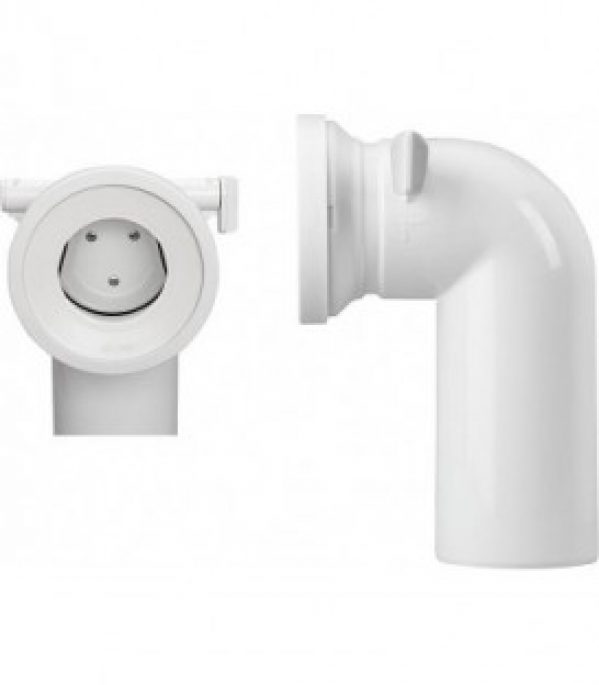 Coude de raccordement 90 °en PP pour WC, DN 100,anti-rats verrouillable