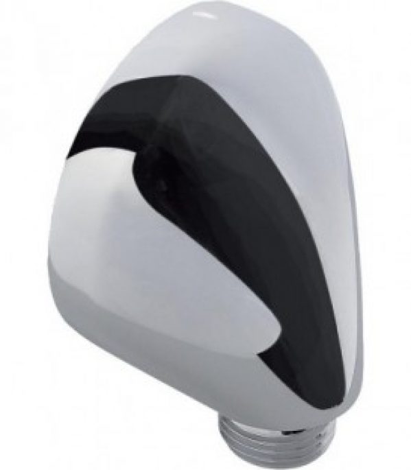 Coude de raccordement mural DN 15 securite contre les flux de retour chrome