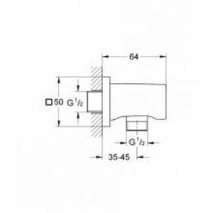 Coude de sortie base carrée Grohe Rainshower