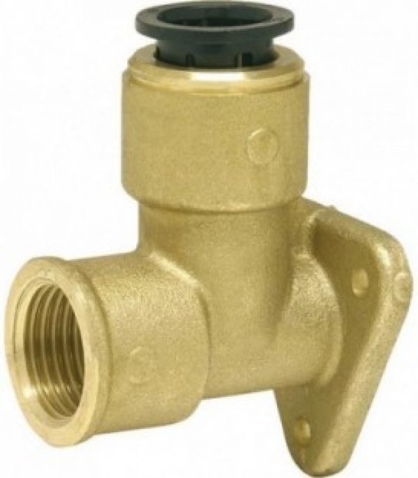 Coude mural en laiton 15 mm x 1/2&Prime;, 90° fem/filet fem