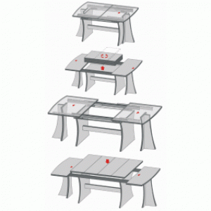 Coulisses de table Alu77-charge 115 kg