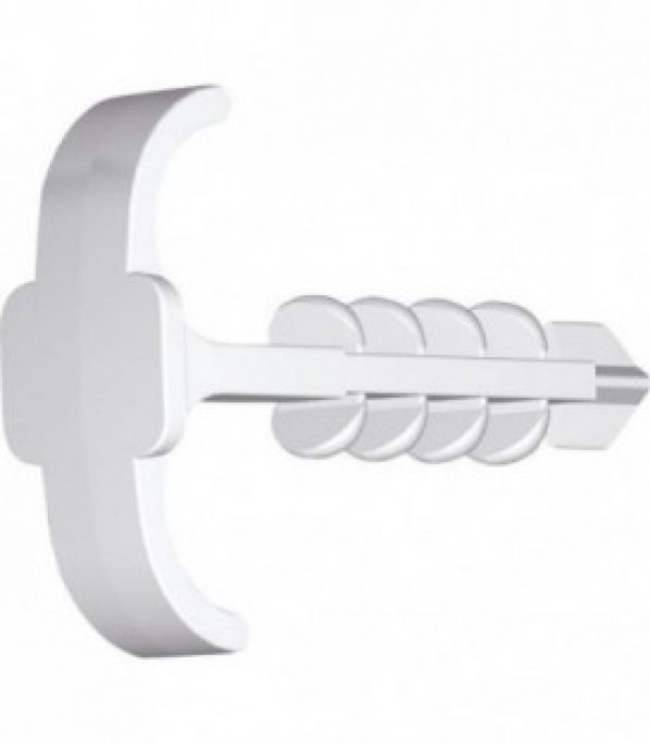 Crochet cheville double gris, 12-25 mm 75 mm