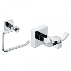 Crochets pour vêtements et porte-rouleau de toilettes en laiton argenté