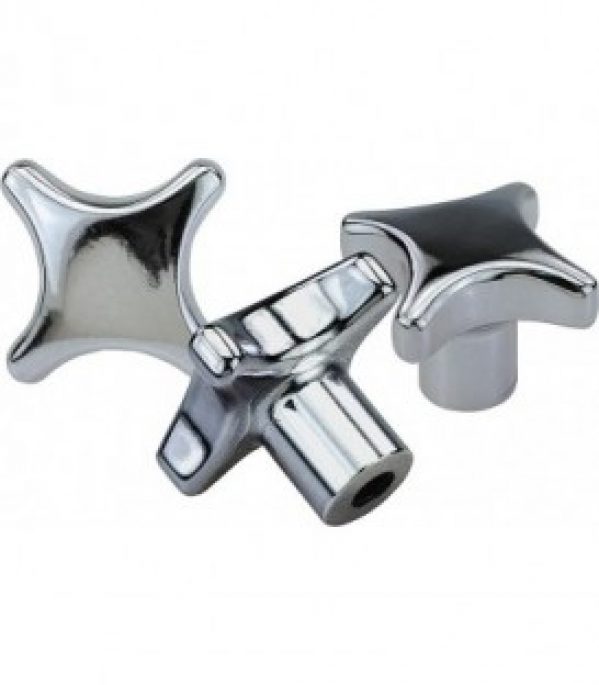 Croisilllon Forme E poli avec trou borgne filete M 8 Nirosta