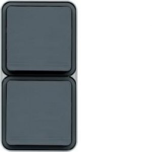 cubyko PC dble vert 2P+T gris HAGER WNC132