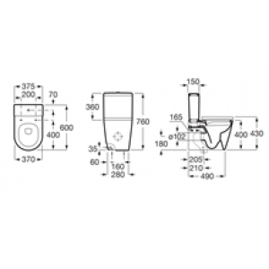Cuvette sortie double Rimless Inspira Round Roca
