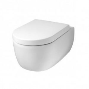 Cuvette suspendue design 54.5 cm + Abattant frein de chute – BLANCHE