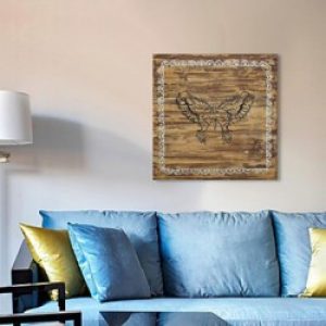 Décoration murale de style rétro peinte à main avec motif papillon en bois