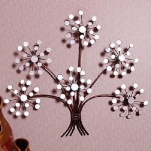 Décoration murale de style rustique en forme arbre en métal