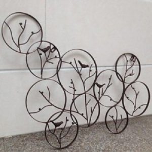 Décoration murale de style rustique en forme cercles en métal