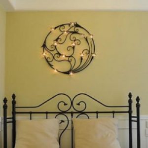 Décoration murale de style rustique en forme chandelier circulaire en métal