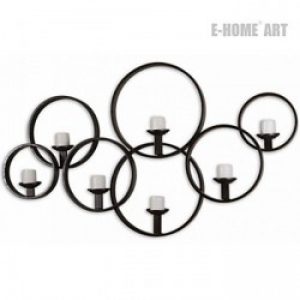 Décoration murale de style rustique en forme circulaire en métal