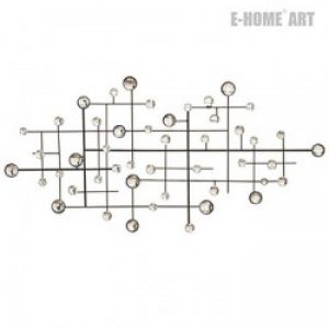 Décoration murale de style rustique en forme géométrique brillant en métal