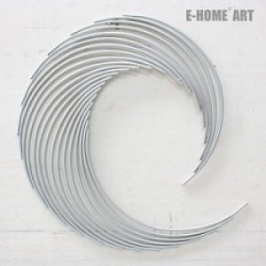 Décoration murale de style rustique en forme lune argenté en métal