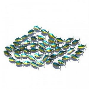 Décoration murale de style rustique en forme poissons tropicaux