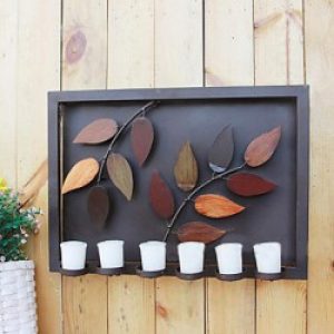 Décoration murale de style rustique à motif branches d’arbre en métal