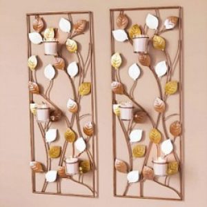 Décoration murale de style rustique à motif branches d’arbre en métal