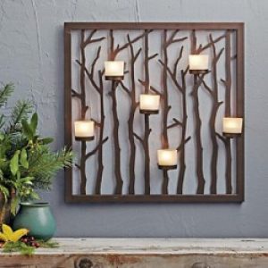 Décoration murale de style rustique à motif branches d’arbre en métal