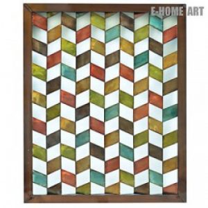 Décoration murale de style rustique à motif colorés en métal