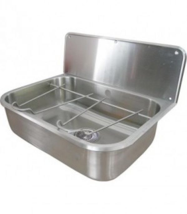 Devidoir inox avec paroi anti-projection + grille 565 x 405mm