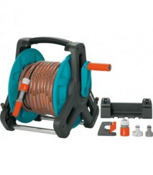 Devidoir mural Gardena Classic 50 Kit inclus tuyau + systeme d’emboitage standard