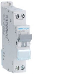 Disjoncteur 1P+N 3kA C10A 1M – DISJONCTEURS PH+N  HAGER MFN710