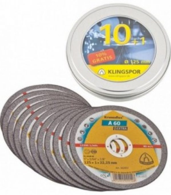 Disque de tronconnage Klinspor A60 extra, 125×1 mm, Paquet 11 pces en boîte