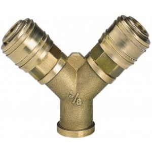 Distributeur air comprimé, filetage deux raccords rapides filetage femelle R 3/8″