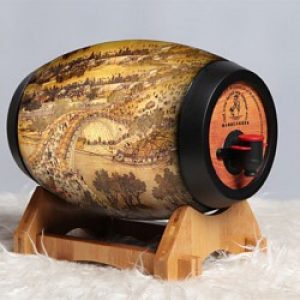 Distributeur de boisson de style classique à motif dessin chinois en bois