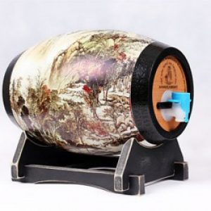 Distributeur de boisson de style classique à motif dessin chinois en bois coloré